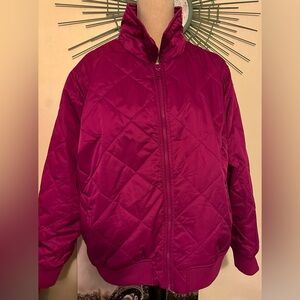 NWOT Ava & Viv jacket in a 1X w/ a raspberry burgundy color plus 2 pockets